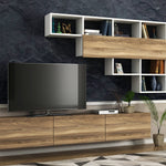 TV Unit Damla - White, Walnut