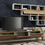 TV Unit Damla - White, Walnut