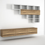 TV Unit Damla - White, Walnut