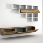 TV Unit Damla - White, Walnut