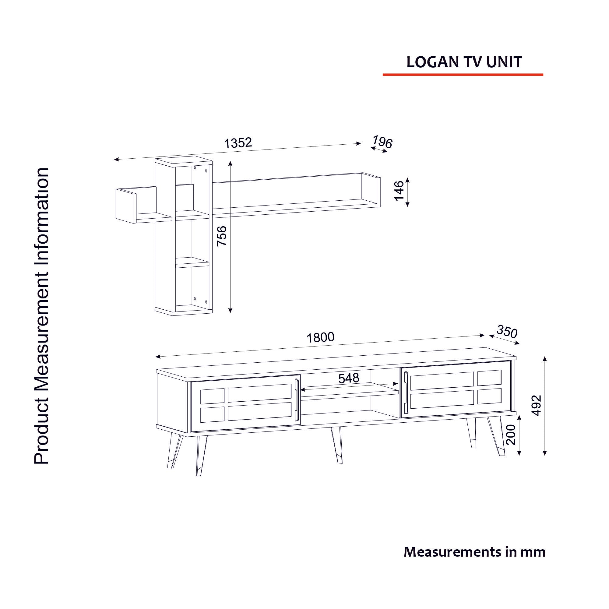 TV Unit Logan - Walnut