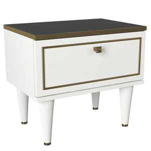 Nightstand Ravenna - White Gold Black