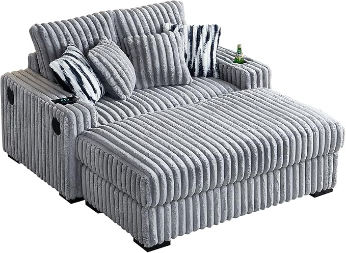 Fluffy Corduroy Loveseat