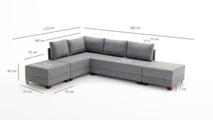 Fly Corner Sofa Bed Left - Brown