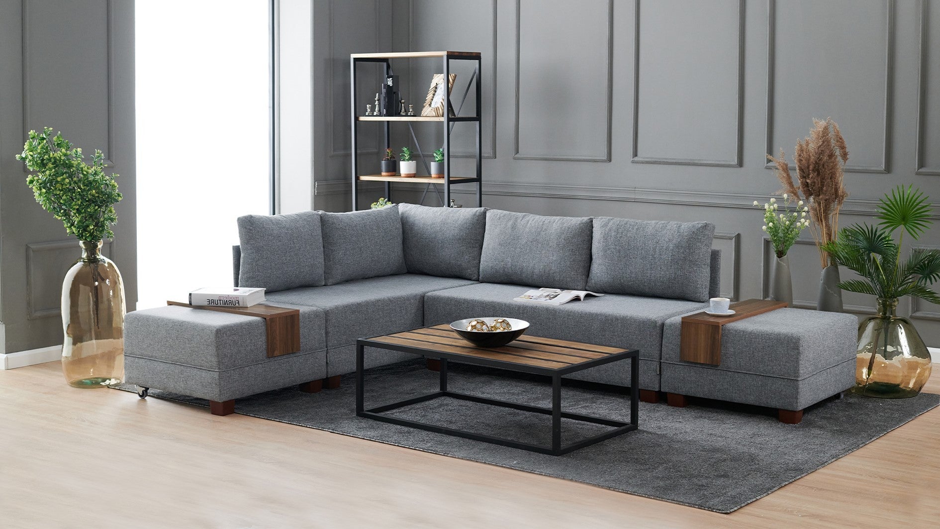 Fly Corner Sofa Bed Left - Brown