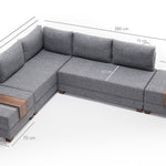Fly Corner Sofa Bed Left - Brown