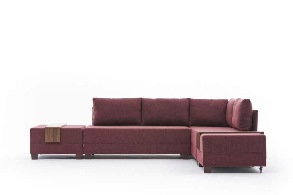 Fly Corner Sofa Bed Right - Claret Red