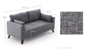 Bella Sofa For 2 Pr - Anthracite