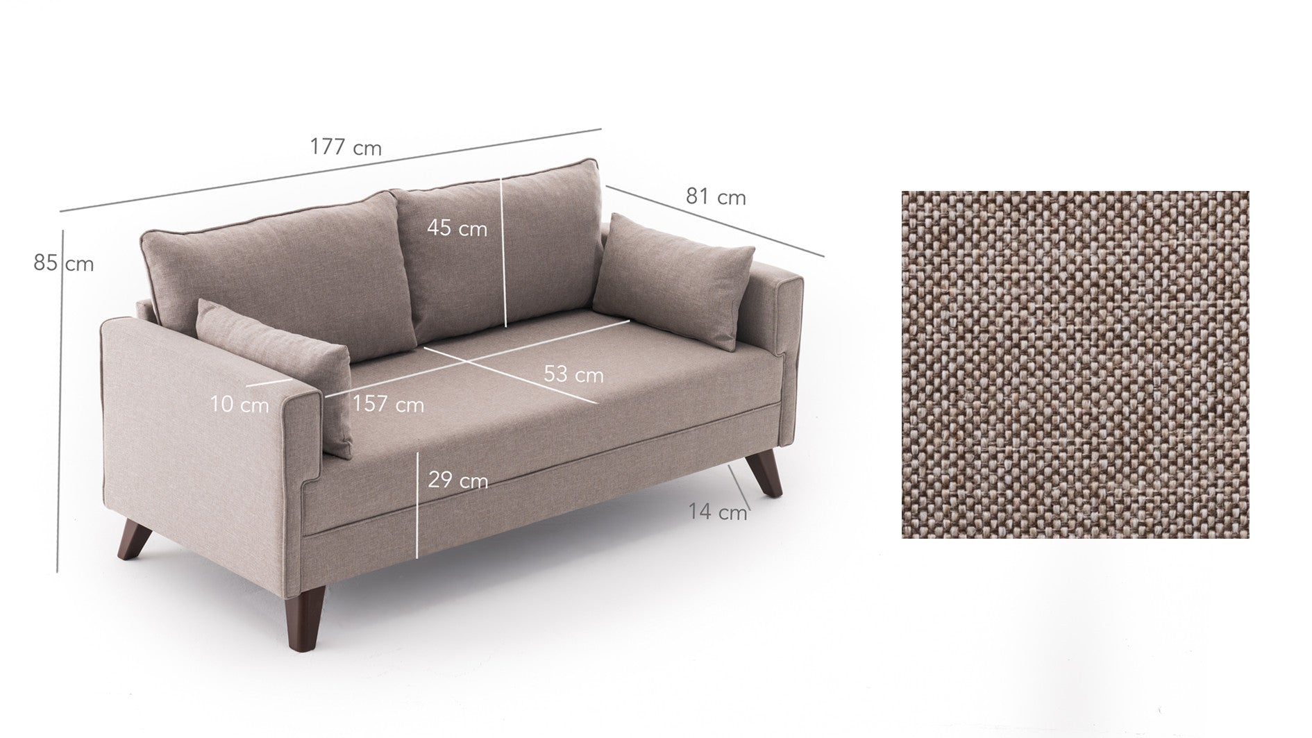 Bella Sofa For 2 Pr - Anthracite