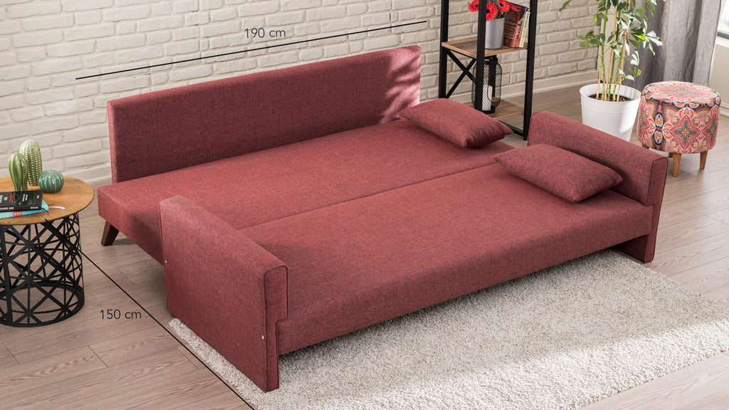 Bella Sofa Bed - Claret Red