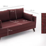 Bella Sofa Bed - Claret Red