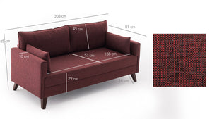 Bella Sofa Bed - Claret Red