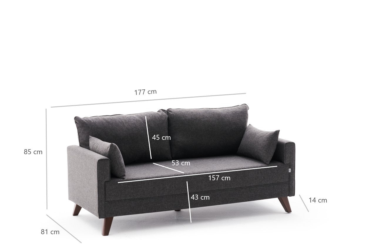 Bella Sofa For 2 Pr - Anthracite