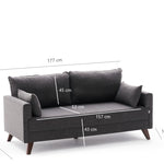 Bella Sofa For 2 Pr - Anthracite