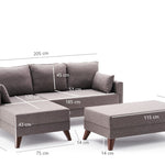 Bella Mini Corner Sofa Left - Anthracite