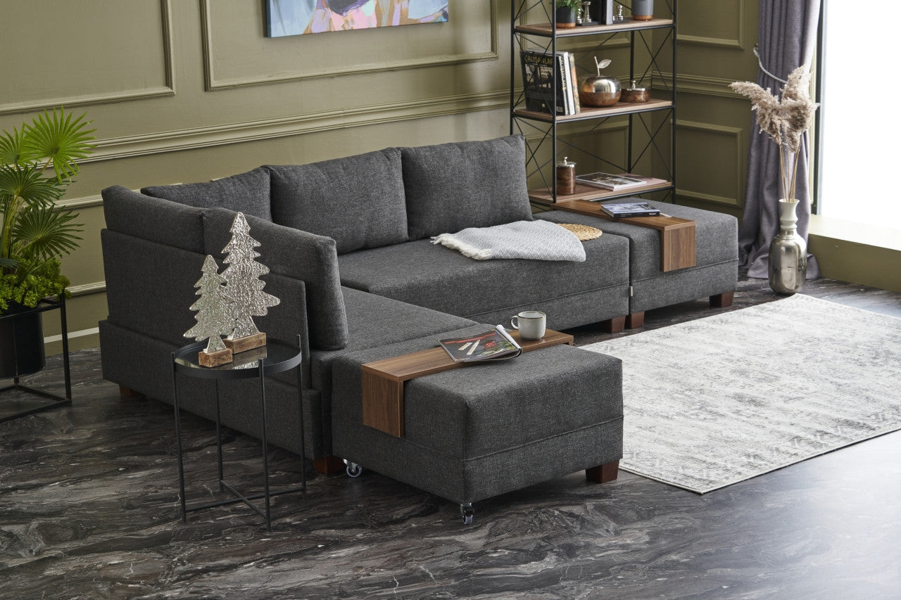 Fly Corner Sofa Bed Left - Brown
