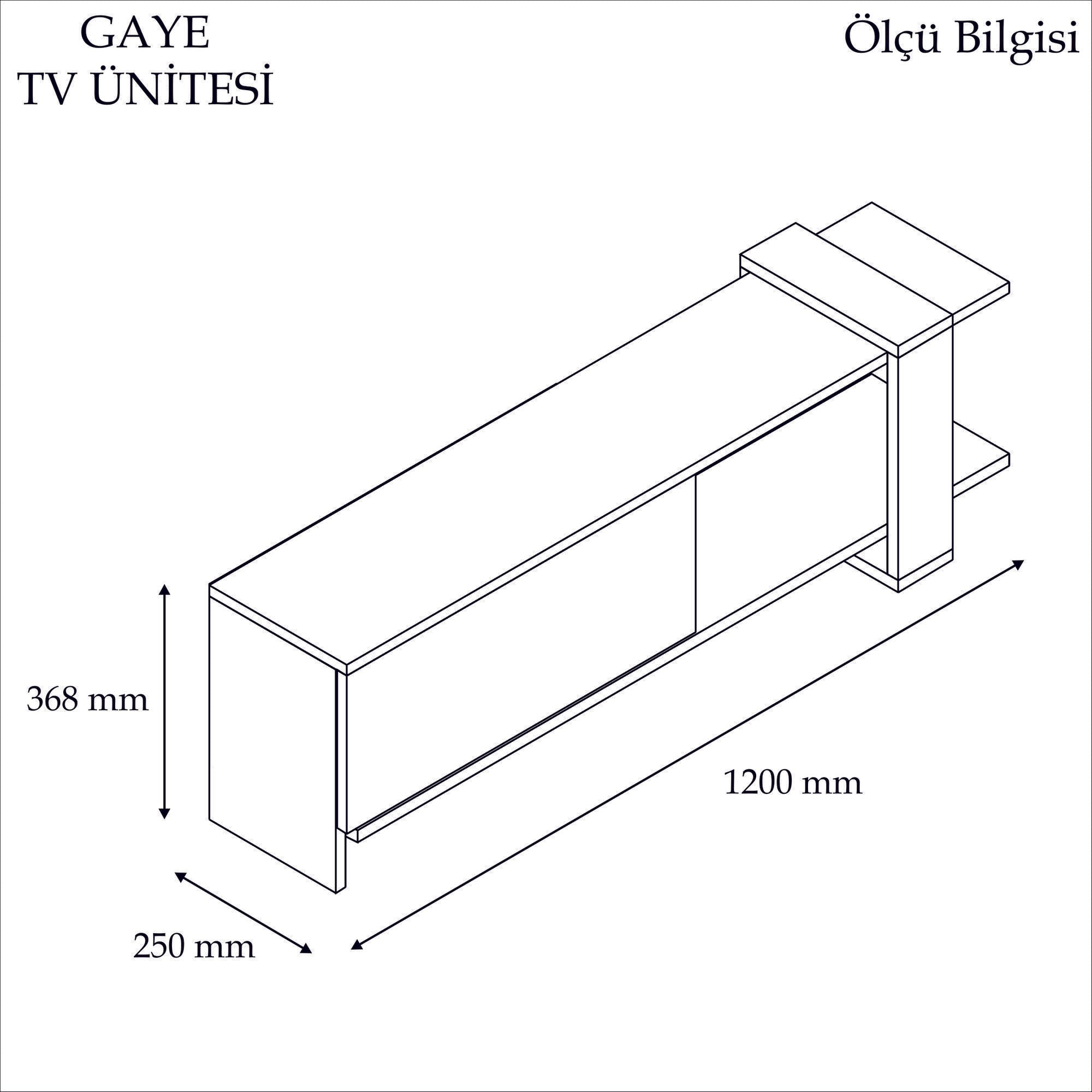 TV Stand Gaye - Walnut, White