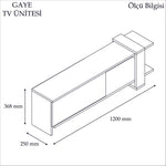 TV Stand Gaye - Walnut, White