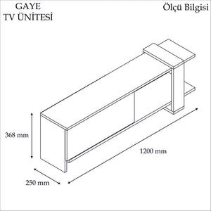 TV Stand Gaye - Walnut, White