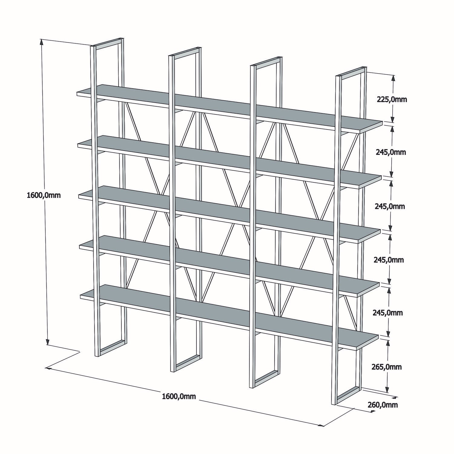 Bookshelf Beylerbeyi - Walnut