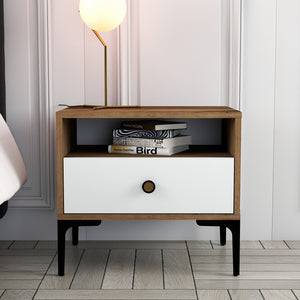 Nightstand Lizbon 530 - Walnut White