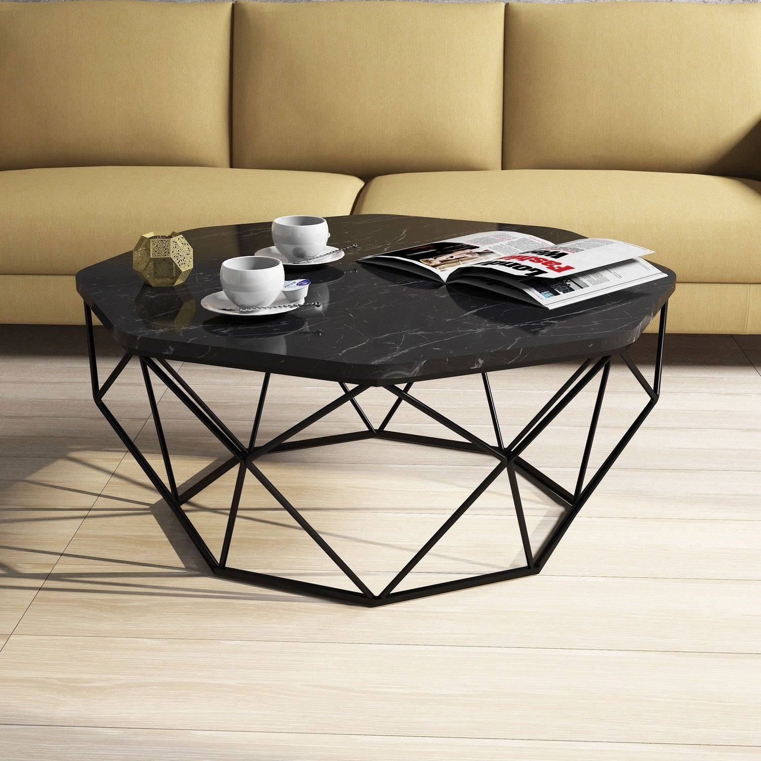 Coffee Table Diamond - Black Marble