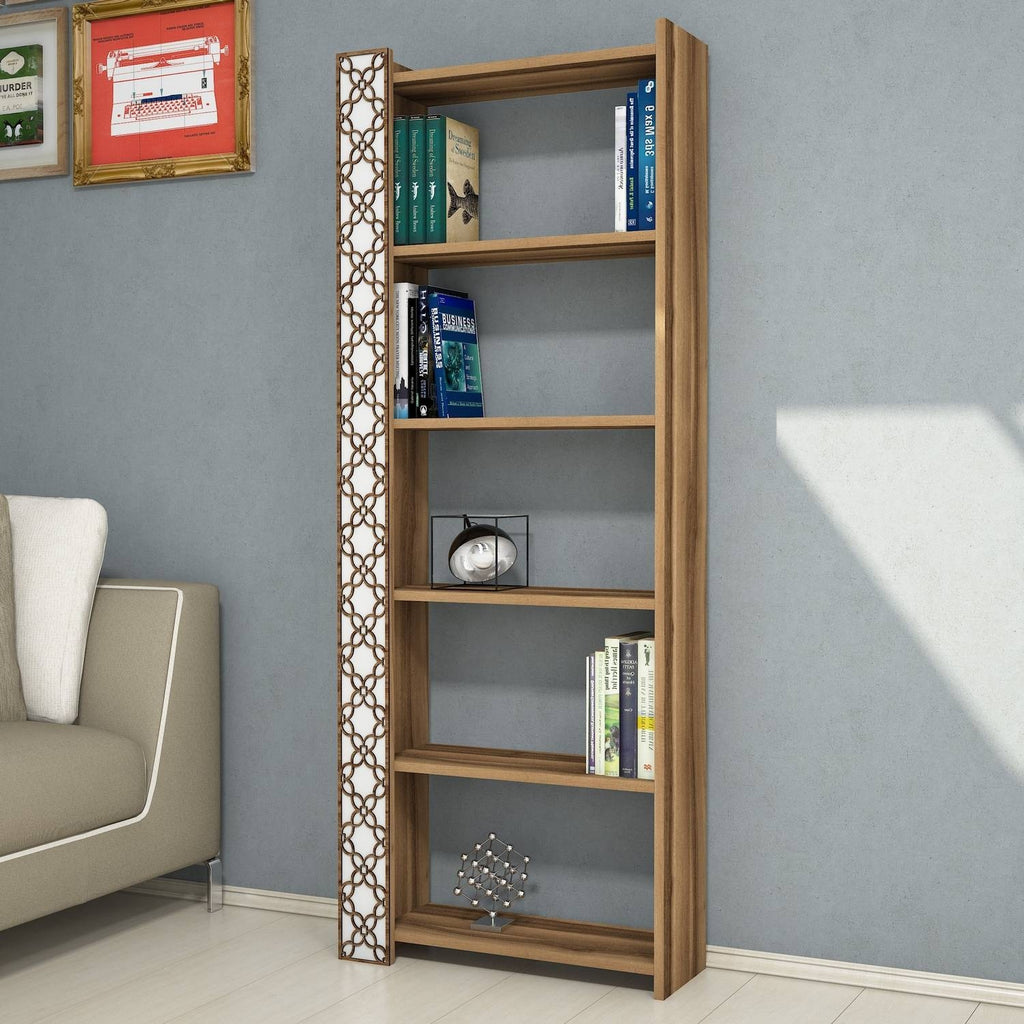 Bookshelf City - Walnut, White