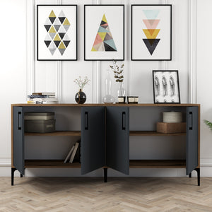 Console Table Kiev - Walnut, Anthracite