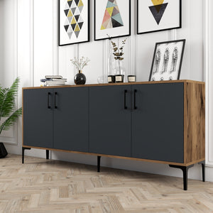 Console Table Kiev - Walnut, Anthracite