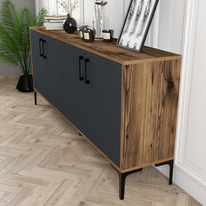 Console Table Kiev - Walnut, Anthracite
