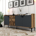 Console Table Venedik - Walnut, Anthracite