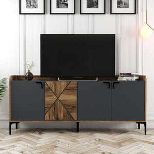 Console Table Venedik - Walnut, Anthracite