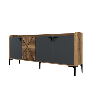 Console Table Venedik - Walnut, Anthracite