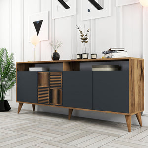 Console Table Milan - Walnut, Anthracite