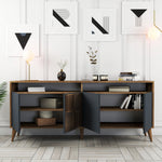 Console Table Milan - Walnut, Anthracite