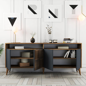 Console Table Milan - Walnut, Anthracite