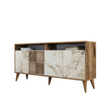 Console Table Milan 160 - Walnut, White Marble
