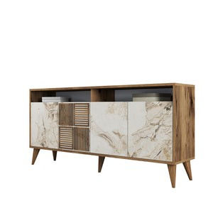Console Table Milan 160 - Walnut, White Marble