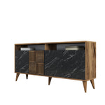 Console Table Milan 160 - Walnut, Black Marble