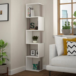 Bookshelf Piri - White, Light Mocha