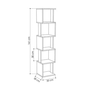Bookshelf Piri - White, Light Mocha