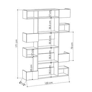 Bookshelf Niho - Oak, Anthracite
