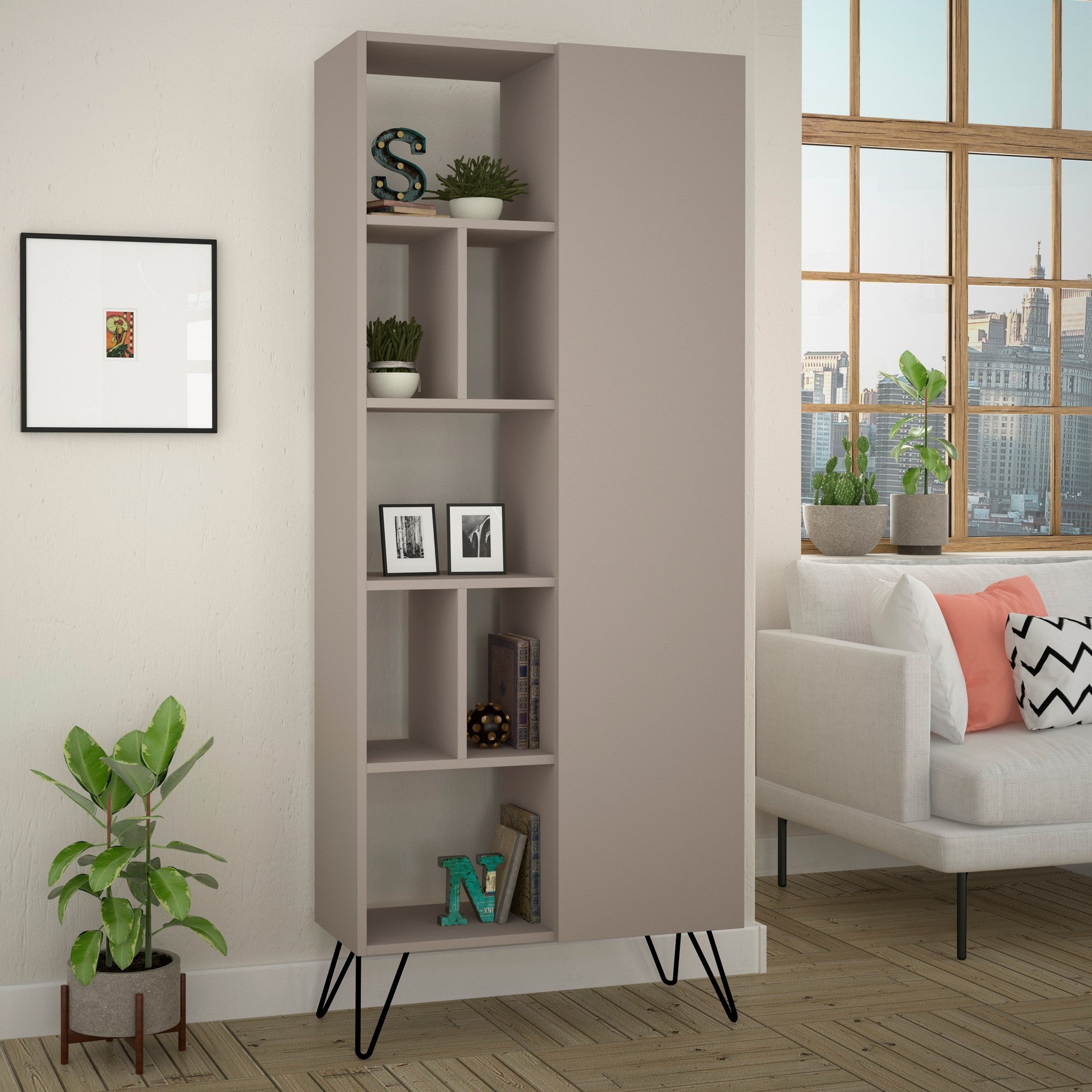 Bookshelf Jedda Bookcase - Light Mocha