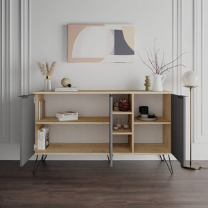 Console Table Clara Console - Oak, Anthracite