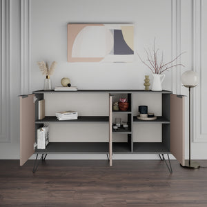 Console Table Clara Console - Anthracite, Light Mocha