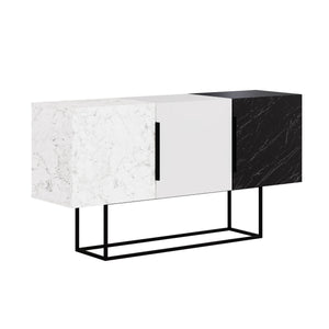 Console Table Tontini - White,Carrara, Bendir
