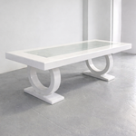 Dining table with 8 upholstered chairs