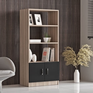 Bookshelf Vario D - Oak, Black