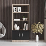 Bookshelf Vario D - Oak, Black