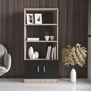 Bookshelf Vario D - Oak, Black